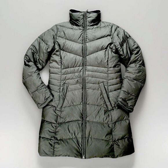 Columbia Olive Long Zip Up Up Quilted Down Puffer Jacket Women’s Size Medium - Picture 1 of 7